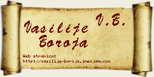 Vasilije Boroja vizit kartica